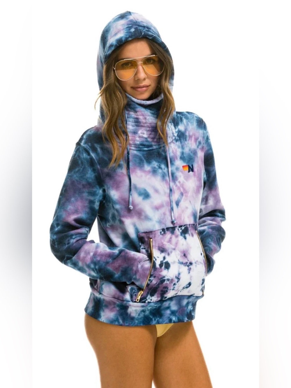 Aviator Nation tie-dye Ninja pullover hoodie sz S - Picture 10 of 14